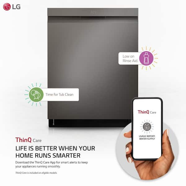 Lave-vaisselle encastré intelligent LG QuadWash, 24, inox noir