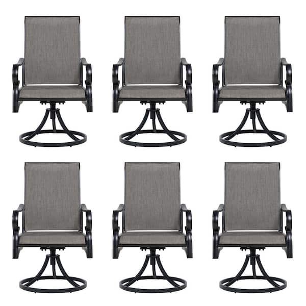MEOOEM Swivel High Back Outdoor Dining Chair Set of 6