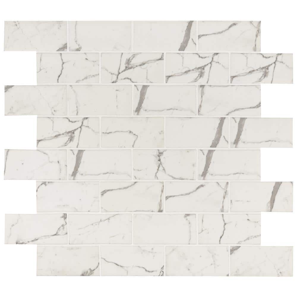 Take Home Tile Sample - Statuario Celano 4 in. x 4 in. Glass Mesh-Mounted Mosaic Tile price history on PriceWatchPro