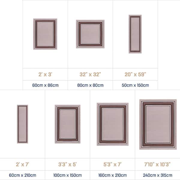 Beverly Rug 3 X 5 Beige Brown Carmel Bordered Non Slip Indoor Area 