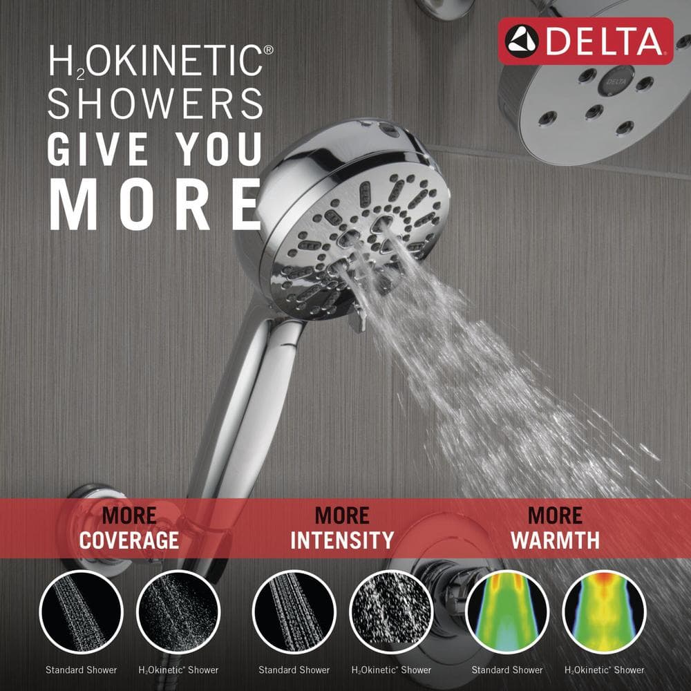 ProClean Chrome Wall-Mount Handheld Shower with Multi-Head