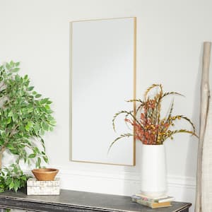 36 in. x 18 in. Rectangle Framed Gold Wall Mirror with Thin Frame