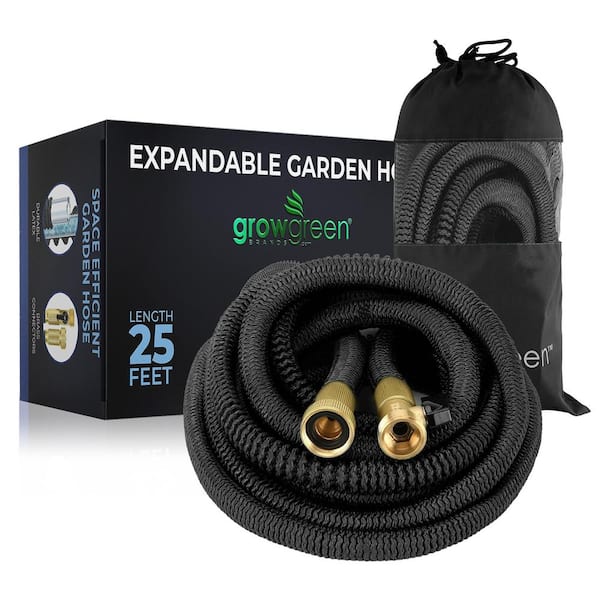 GrowGreen 3/4 in. x 25 ft. Heavy-Duty Expandable Garden Hose with Storage Sack New and Improved