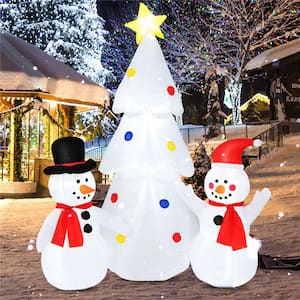 6 ft. x 5.2 ft. Inflatable Christmas Tree with 2 Snowmen Xmas Decoration with 7 LED Lights