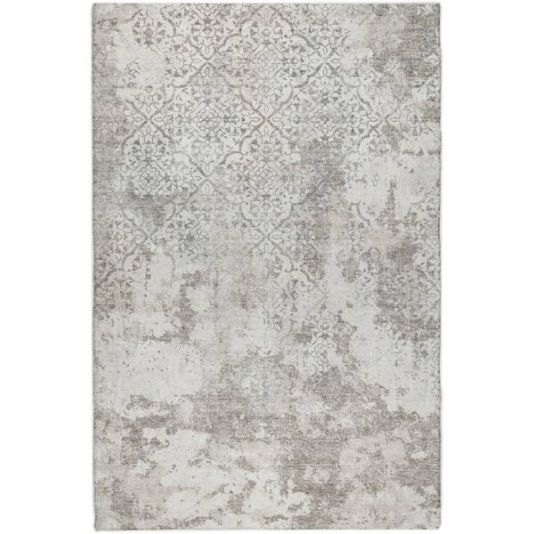 Dream Shag Premium Machine Washable Abstract ADS769 Ivory 10 ft. x 14 ft. Area Rug