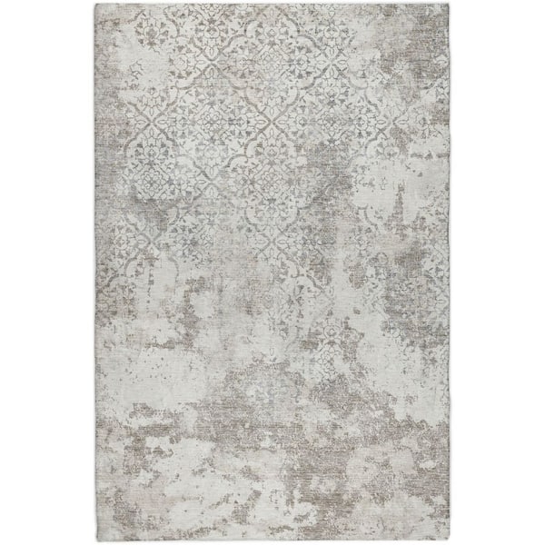 Dream Shag Premium Machine Washable Abstract ADS769 Ivory 8 ft. x 10 ft. Area Rug