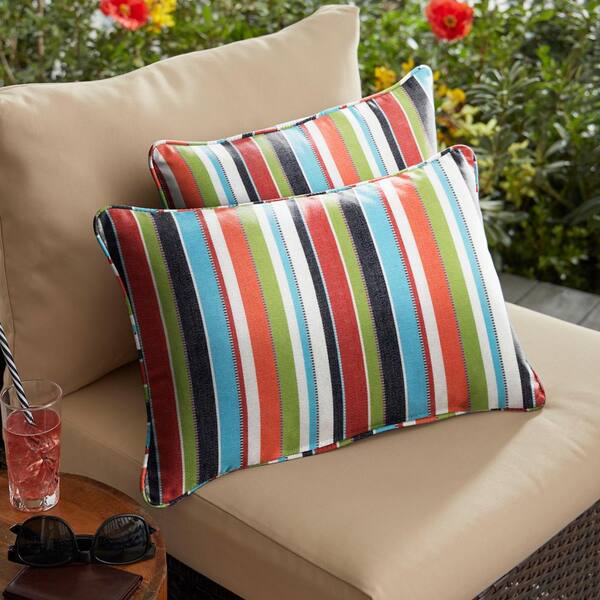 SORRA HOME Sunbrella Colorful Stripe Rectangular Outdoor Corded