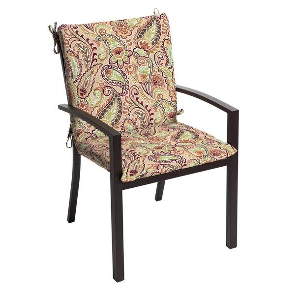 chili paisley outdoor dining chair cushion