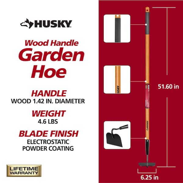51 in. L Wood Handle Garden Hoe