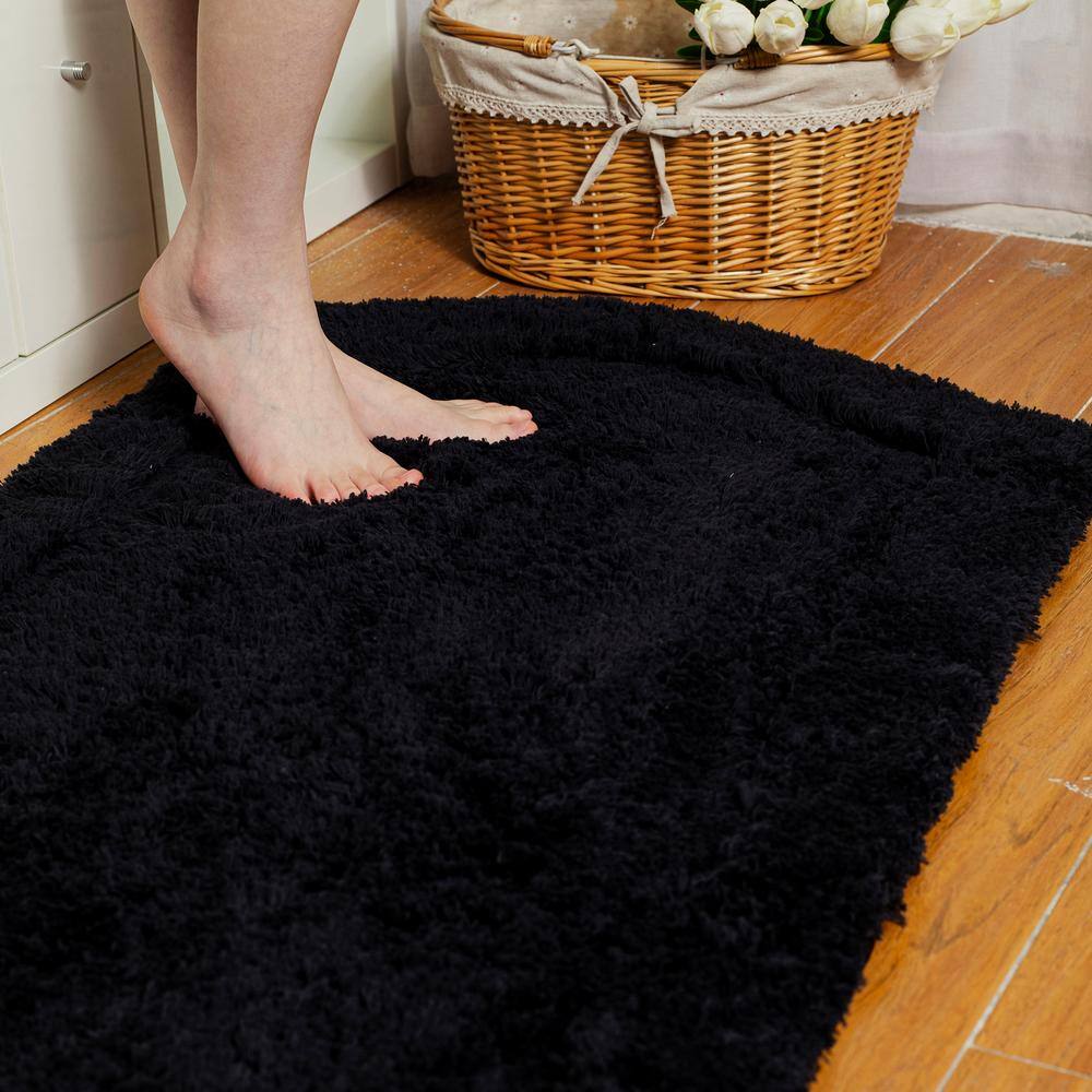 Chesapeake Black Memory Foam 3-Piece Bath Rug Set