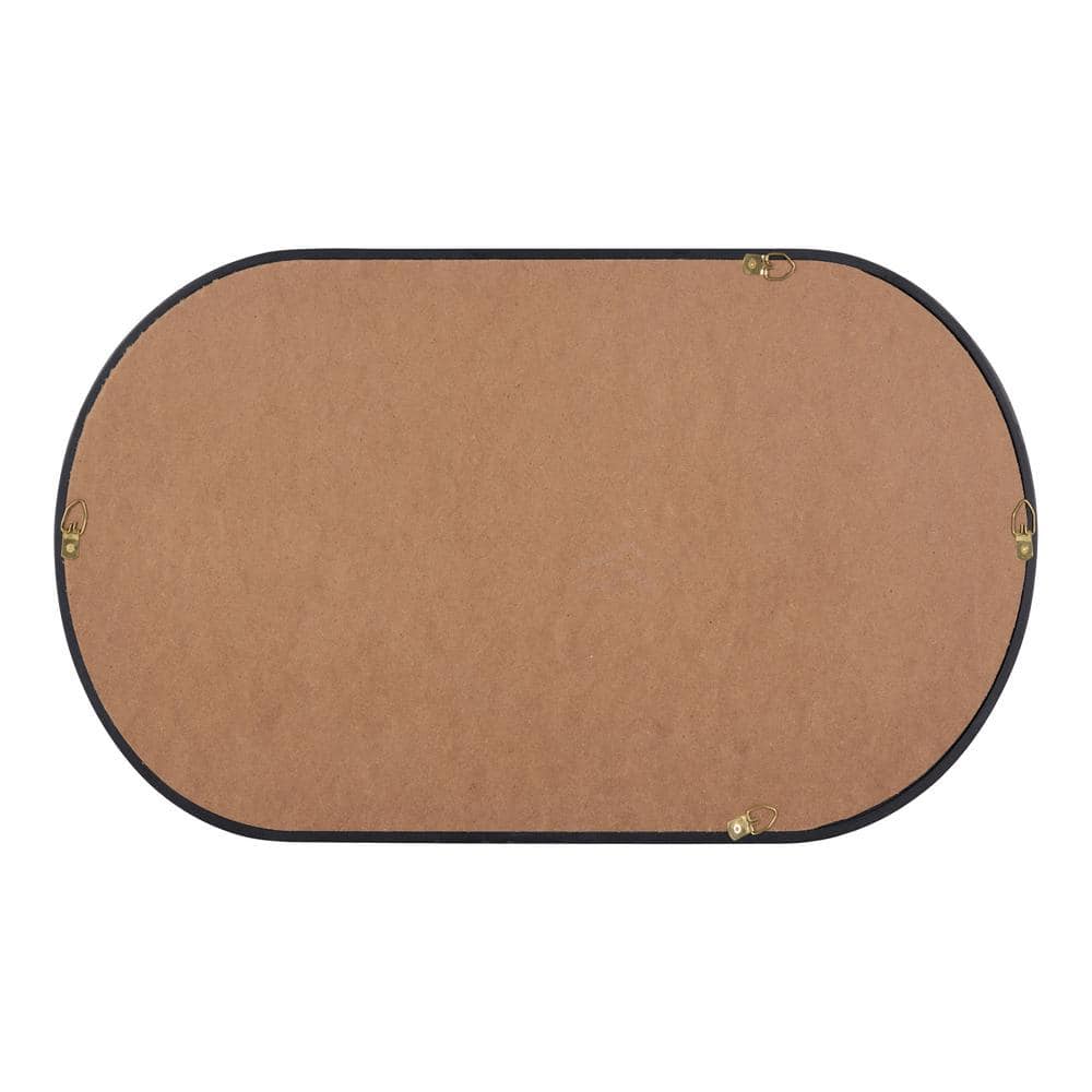Travis Capsule 33" Modern Black Wood Framed Wall Mirror