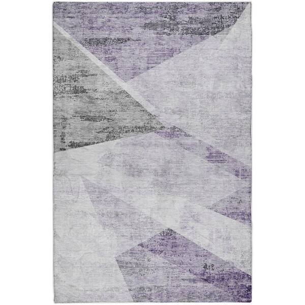 Dream Shag Premium Machine Washable Abstract ADS770 Purple 10 ft. x 14 ft. Area Rug