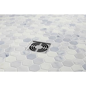 Winter Frost Hexagon Mix 12 in. x 12 in. x 10 mm Marble Mosaic Tile (0.98 sq. ft.)