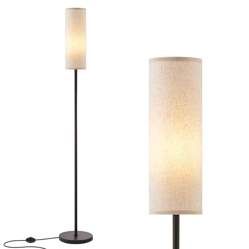 FestaLed 62 in. Modern Floor Lamp Standing Lamp with Linen Shade