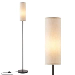 62 in. Modern Floor Lamp Standing Lamp with Linen Shade, Minimalist Floor Lamp for Office, Kids Room, Reading, Beige