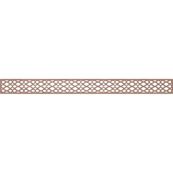Ekena Millwork Somerset Fretwork 0.375 in. D x 46.375 in. W x 4 in. L Walnut Wood Panel Moulding
