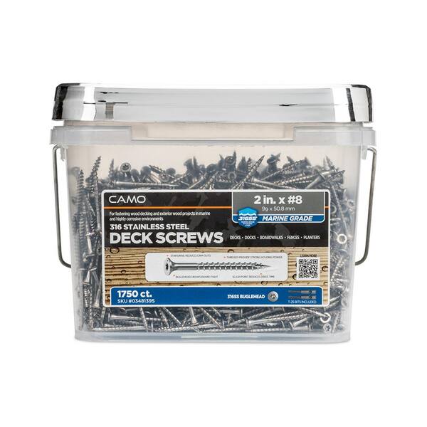 CAMO 2 in. #9 316 Stainless Steel Premium Star Drive Bugle-Head Deck Screws (1750-Count)