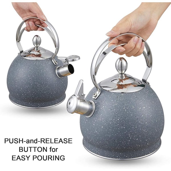 Creative Home 2.5 Quarts Stainless Steel Whistling Stovetop Tea Kettle