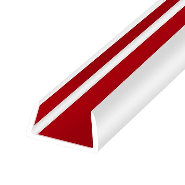 120L x 0.75H x 0.06 in. ft. Self-Adhesive Rubber Flexible U Shaped Edge Trim Protector Soft Silicone White Edging 1-Pack