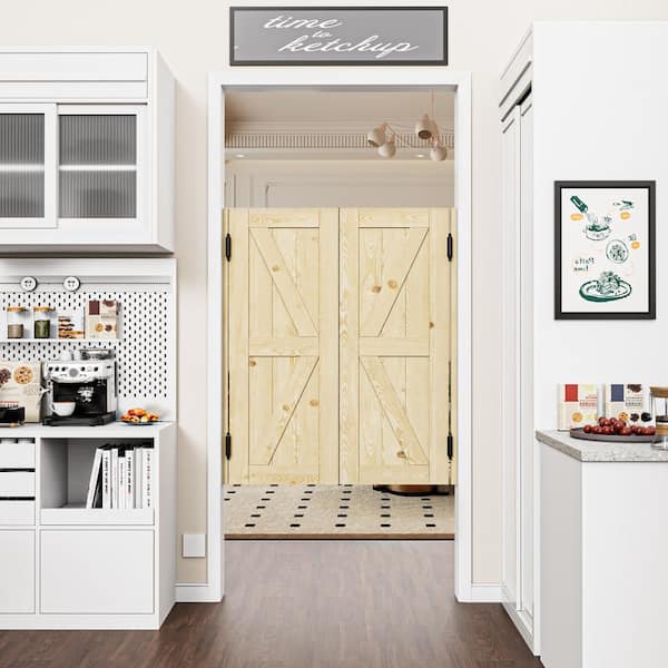 ARK DESIGN Cafe Door 36 in. x 42 in. Double Panel Unfinished