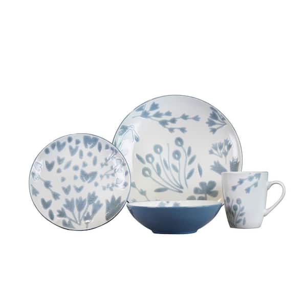 BAUM Marisol 16-Piece Contemporary Blue Ceramic Dinnerware Set (Service for 4)