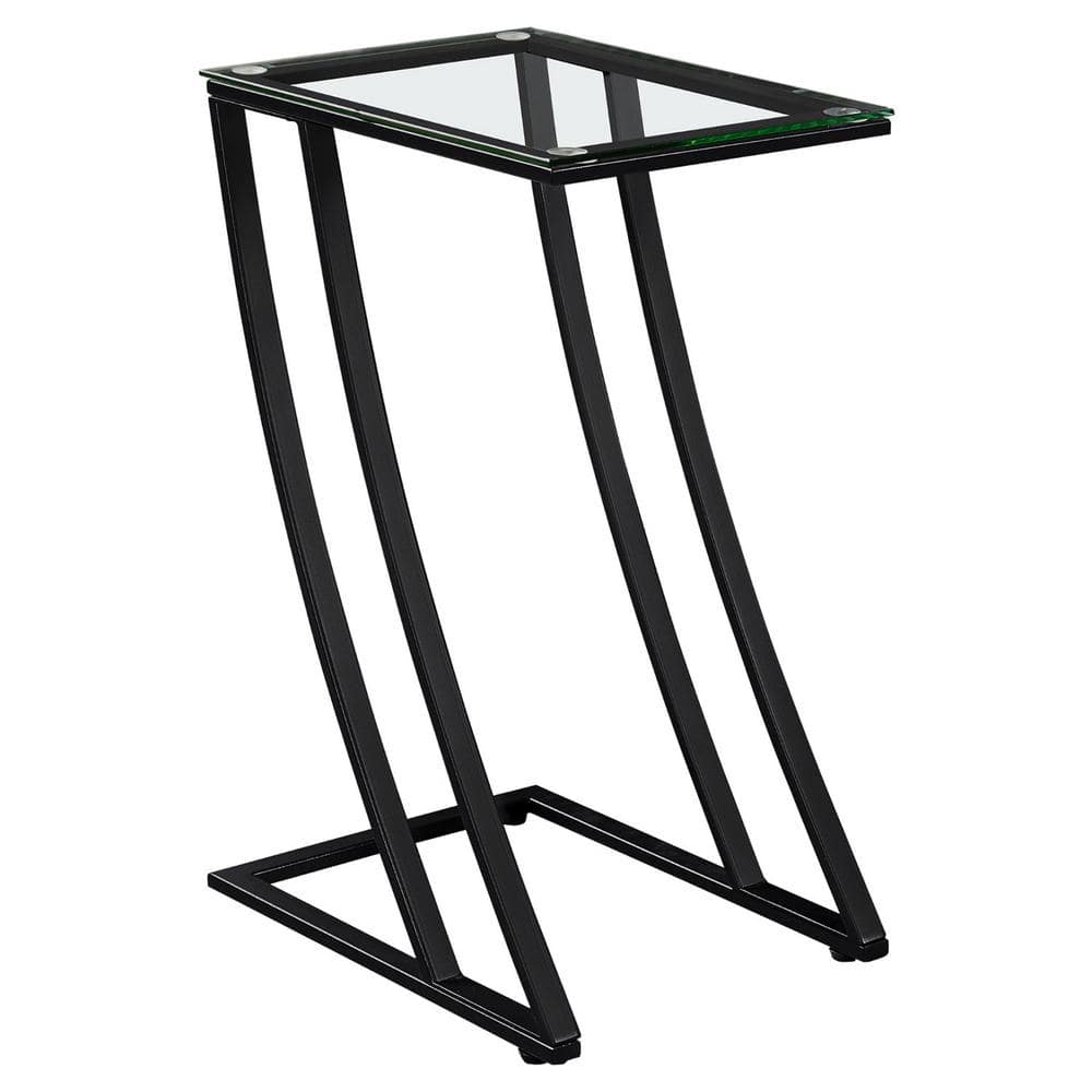 HomeRoots Jasmine 24 in. Black/ Clear Metal End Table 333020 - The 