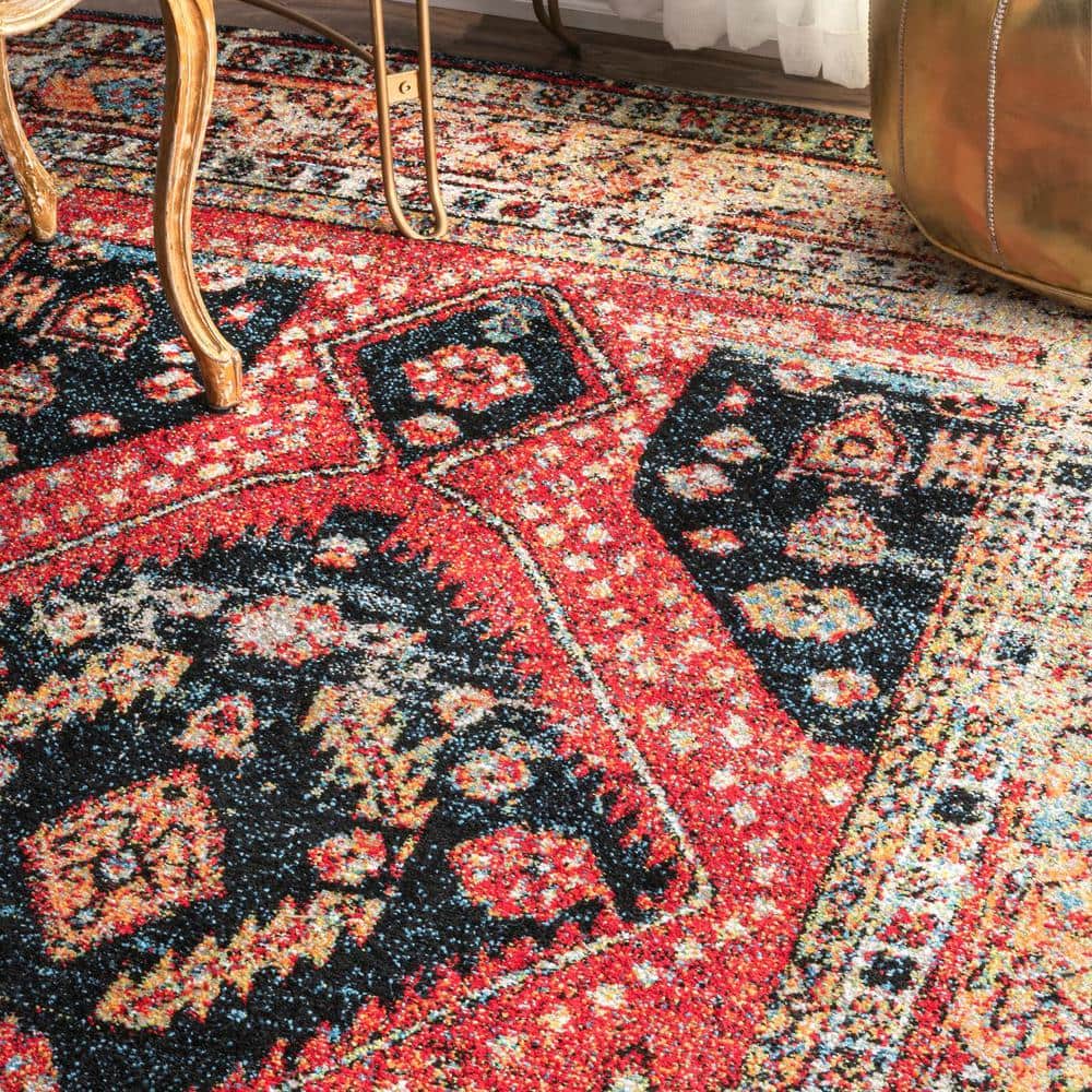Multicolor Floral Synthetic 4' x 6' Area Rug