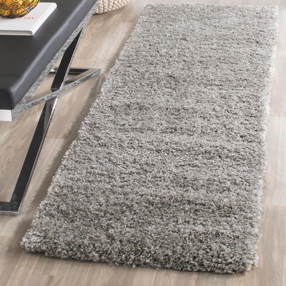 California Shag 2 ft. x 8 ft. Silver Solid Flokati Runner Rug price history on PriceWatchPro