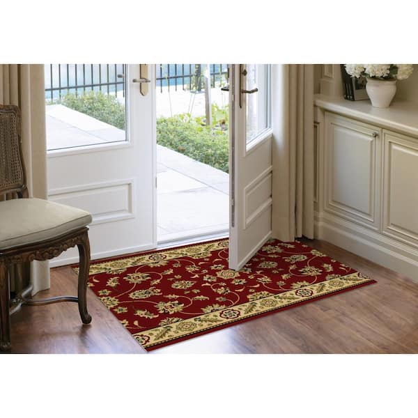 Peel and Stick Crimson 1.5 in. x 30 in. Rug Runner Edge