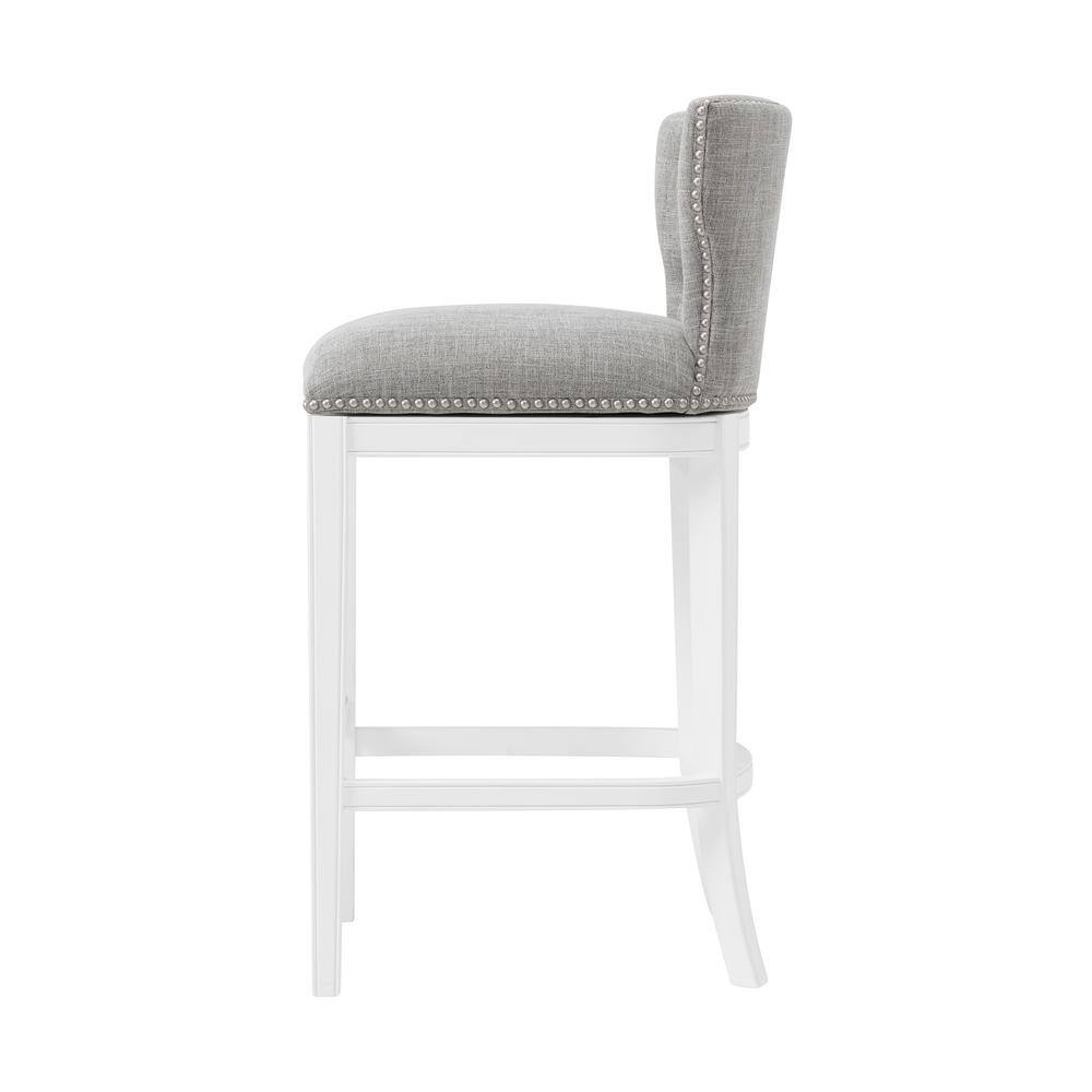 Miranda White Wood Swivel Bar Height Bar Stools - Set of 2