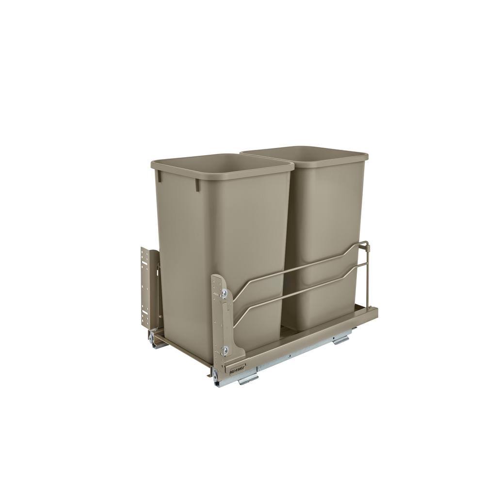 Details about   27 Qt Undermount Waste Container Double with Soft Close Slides Durable Champagne 