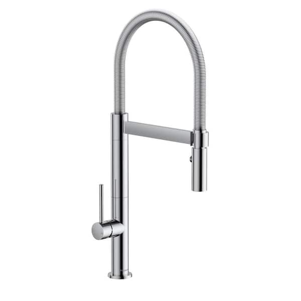 Miscool Keyon Single Handle Pull Down Sprayer Kitchen Faucet with Advanced Spray, Pull Out Spray Wand in Chrome