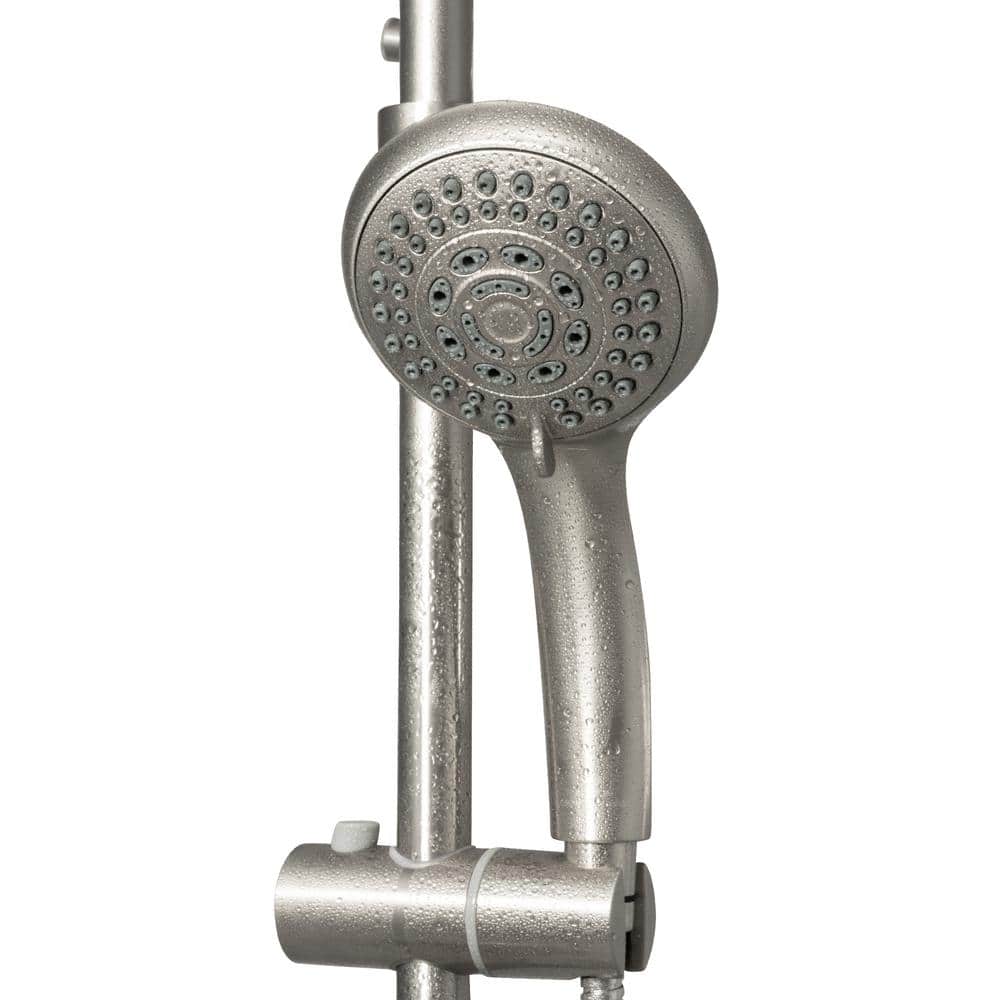 Brushed Nickel Multi-Function Shower System with Adjustable Height