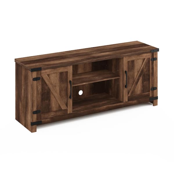 Furinno Jensen 58.35 in. Rustic Brown Farmhouse TV Stand Fits TV's up to 60 in. with Cable Management