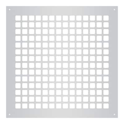 Square Series 14 in. x 14 in. Steel Grille, Gray with Mounting Holes