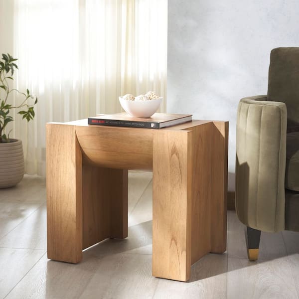 Jessandria 22 in. Natural Square Wood End Table