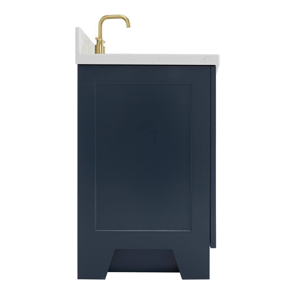 Midnight Blue 42" Single Bathroom Vanity with Quartz Top