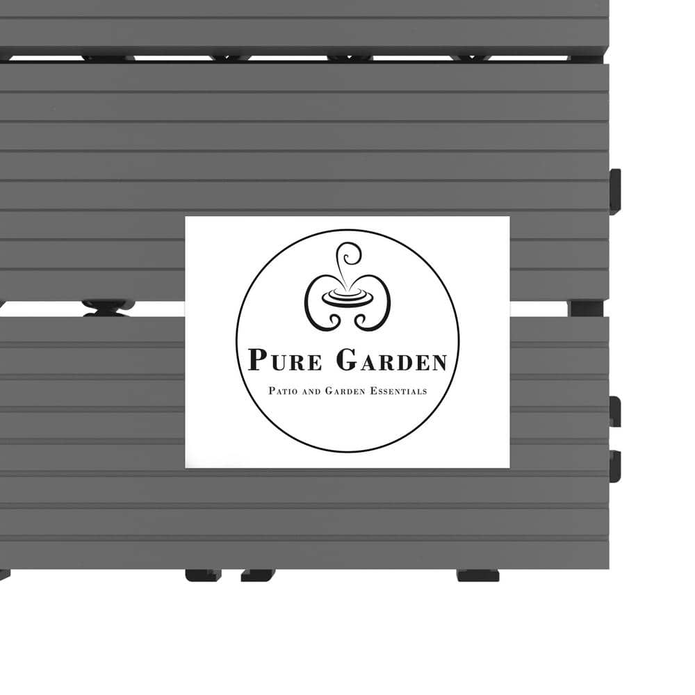 Dark Gray 12" Square Interlocking Waterproof Deck Tiles