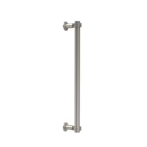 Contemporary 18 in. Back to Back Shower Door Pull with Dotted Accent in Satin Nickel