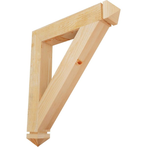 Ekena Millwork 4 in. x 30 in. x 26 in. Douglas Fir Traditional Arts and Crafts Rough Sawn Bracket