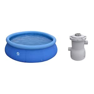 10 ft. Round 30 in. D Inflatable Pool Set with Clean Plus Filter Cartridge Pump