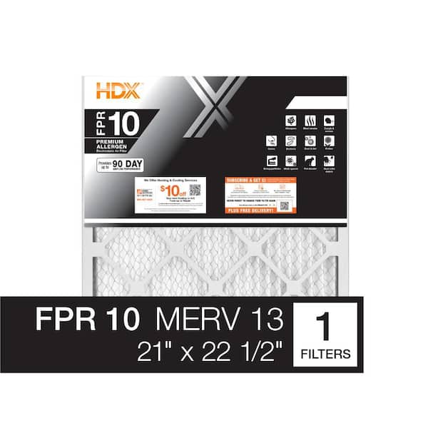 HDX 21 in. x 22.5 in. x 1 in. Premium Pleated Air Filter FPR-10, MERV-13