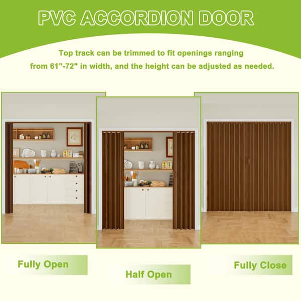 ARK DESIGN Blackout Door 72 in. x 80 in. Walnut Vinyl PVC