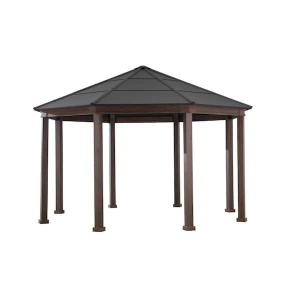 15 ft. x 15 ft. Daybreak Octagon Aluminum Roof Galvanized Steel Frame Hard Top Gazebo