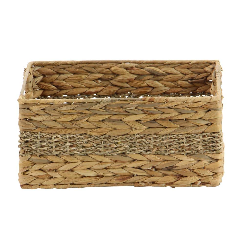 Handmade Beige Seagrass Rectangular Storage Basket Set of 4