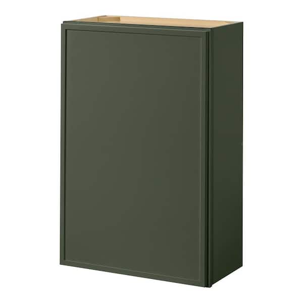 Leyton 24 in. W x 12 in. D x 36 in. H Ready to Assemble Plywood Slim Shaker Wall Kitchen Cabinet in Fern Green
