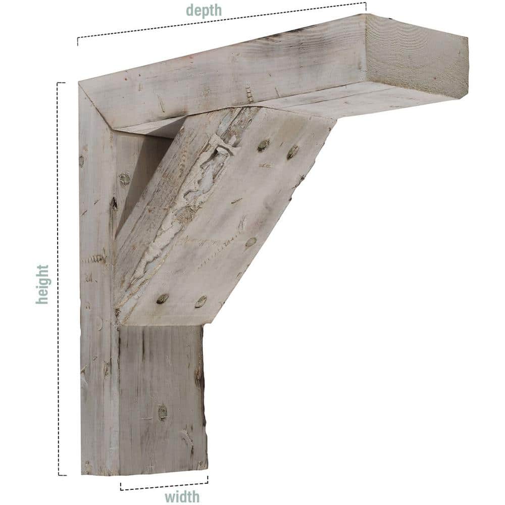 Chalk Dust White Solid Wood Farmhouse Bracket Shelf