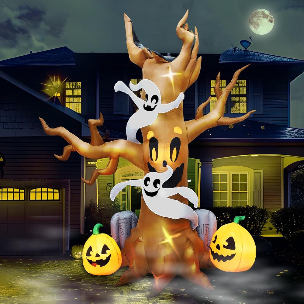 Joiedomi Halloween 8 FT Inflatable Scary Tree with Build-in LEDs Blow Up Inflatables for Halloween Party Indoor  Outdoor  Yard  Garden  Lawn Decorations