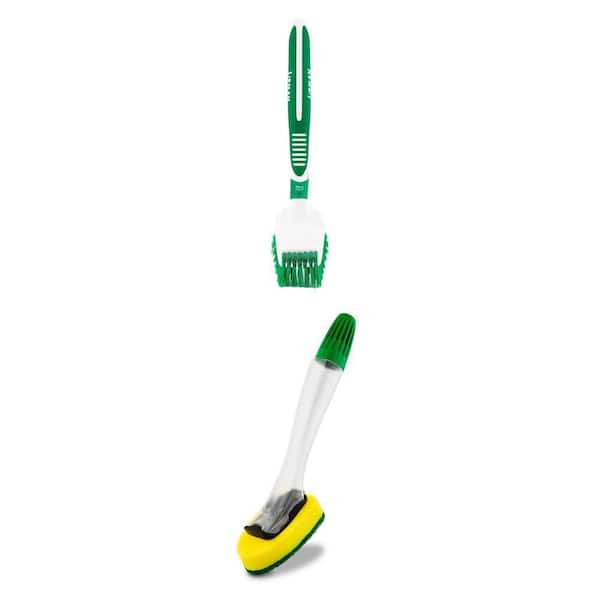 Big Job Kitchen Scrub Brush and Dishmatic Soap Dispensing Dish Wand Combo