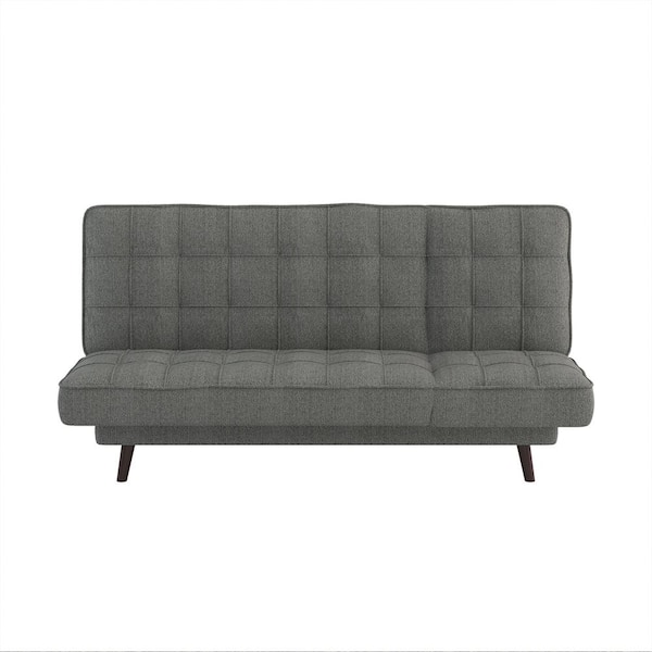 EVERGLADE HOME Dickinson 77 in. Armless Dark Gray Chenille Upholstered 2-Seater Elegant Straight Lounger